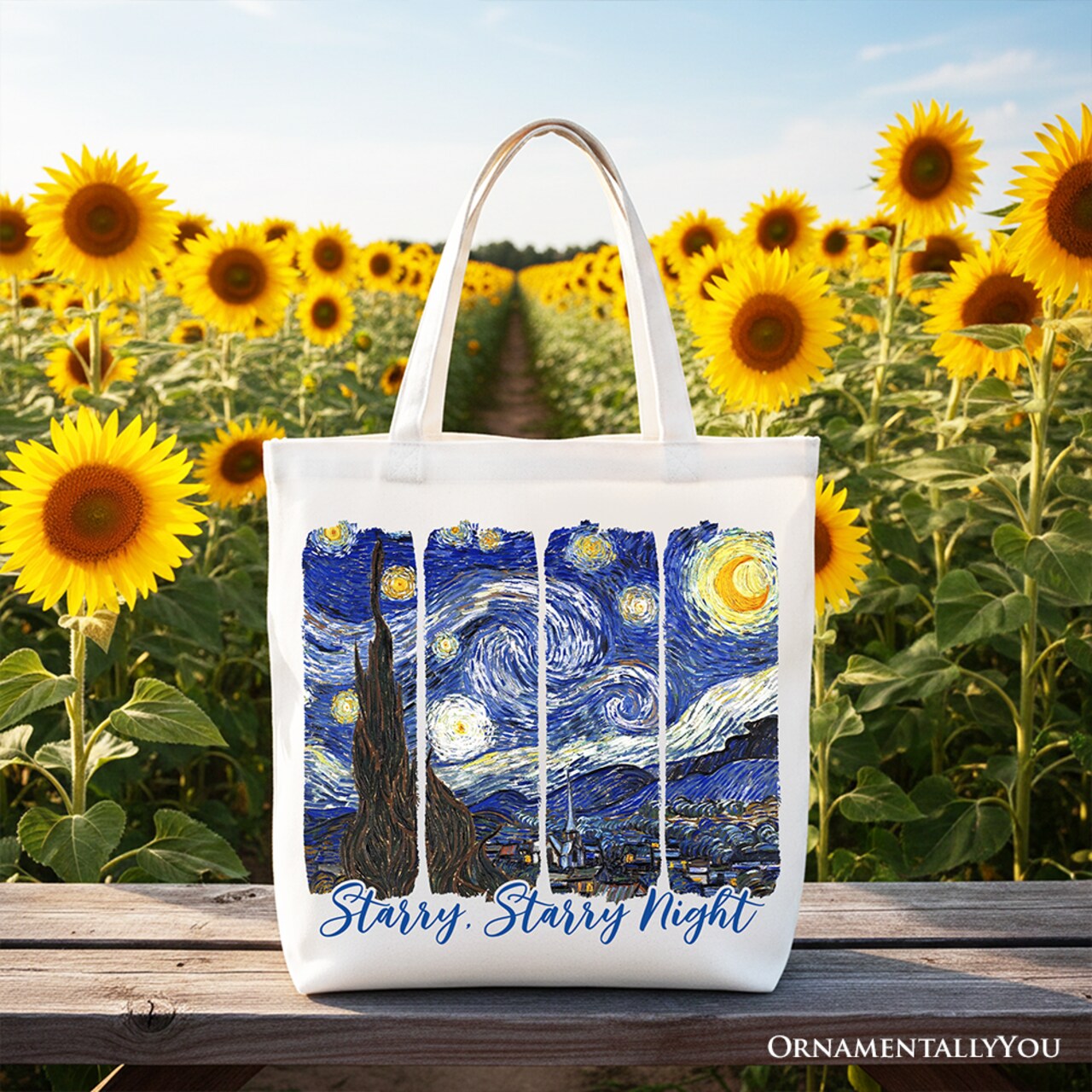 Vincent Van Gogh The Starry Night Canvas Tote Bag, Famous Painting Gift Shopper